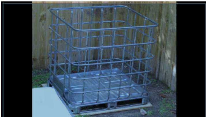 Exemple de cage à structure en acier galvanisé IBC